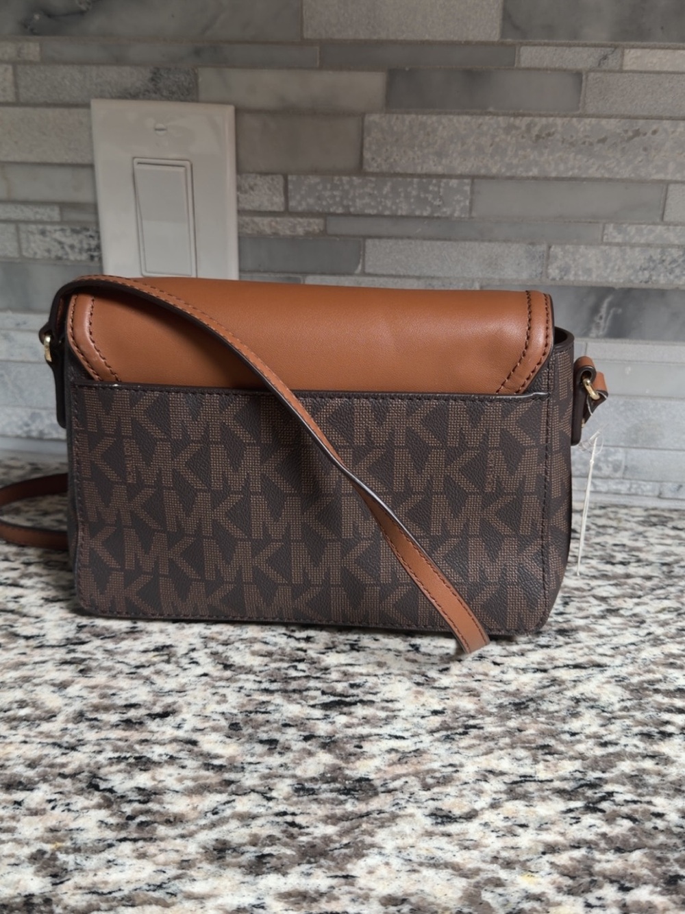 Michael Kors Brown & Tan Logo Crossbody Bag - Picture 3 of 4